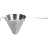 Chinese colander  stainless steel  D=14, H=11.5, L=29 cm  metal.