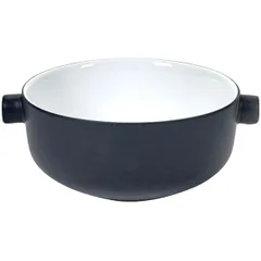 Salad bowl “Lovatt” with handles  bone porcelain  D=135, H=65mm  black, white