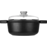 Кастрюля «Гранито» с крышкой (индукция) алюм.литой D=24,H=11см серый