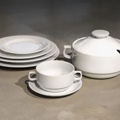 Чашка бульонная «Прага» фарфор 460мл D=120,H=65,L=170,B=120мм белый, изображение 3