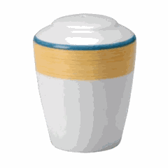 Salt shaker “Rio Yellow”  porcelain  D=4, H=7 cm  white, yellow.