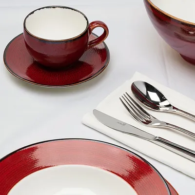 Чашка чайная «Джаспер» фарфор 200мл белый,красный, Объем по данным поставщика (мл): 200, изображение 12