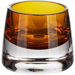 Candlestick “Joy” glass D=67,H=64mm amber