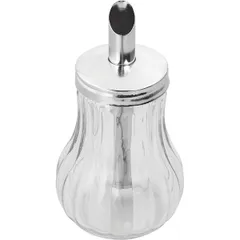 Сахарница с дозатором стекло,сталь нерж. 250мл D=75,H=150,L=85,B=85мм прозр.,металлич.