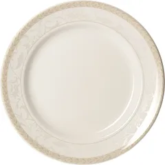 Тарелка «Антуанетт» мелкая фарфор D=225,H=25мм белый,олив.