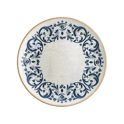 Тарелка «Виенто» мелкая фарфор D=27см белый,синий
