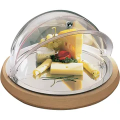 Поднос фуршетный на подставке с охладительным элементом, без крышки дерево D=38/48,H=6см металлич.,с, изображение 2