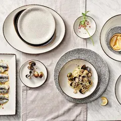 Блюдо «Чакоул Дэппл» прямоугольное фарфор,фарфор ,L=33,B=19см белый,черный, изображение 2