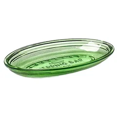 Serving dish  glass , L=26, B=14cm  green, clear.