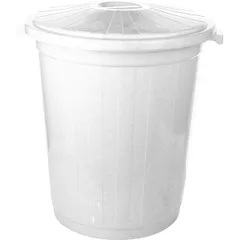 Бак для мусора с крышкой пластик 105л D=60,H=65см белый