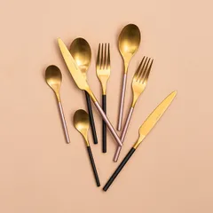 Нож столовый «Дистрикт Пинк Голд Мэтт» сталь нерж. ,L=225,B=18мм золотой,розов., изображение 4