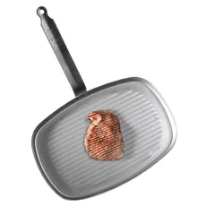 Сковорода-гриль прямоуг. «Карбон Плюс» белая сталь ,H=3,L=38,B=26см серый, изображение 2