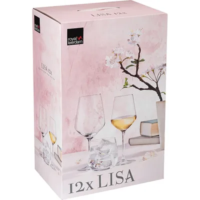 Набор бокалов для вина «Лиза»[12шт] стекло 370мл прозр.