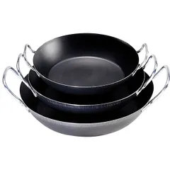 Frying pan 2 handles blue steel D=200,H=42mm