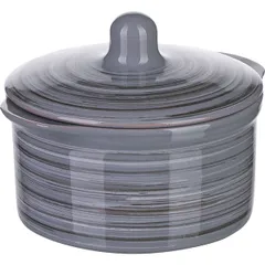 Baking pan with lid “Pinky” ceramics 0.5l D=11cm gray