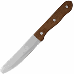 Нож для стейка сталь нерж.,дерево ,L=25см деревян.,металлич.