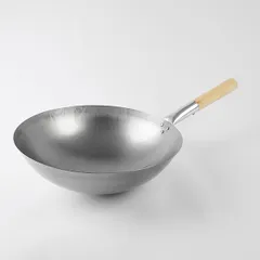 Сковорода-вок сталь нерж.,дерево D=40см