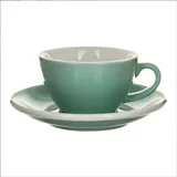 Кофейная пара «Эгг» фарфор 150мл D=90/145,H=50,L=110мм бирюз.