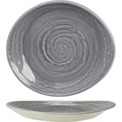 Plate “Scape Gray” pie porcelain D=15.5cm gray