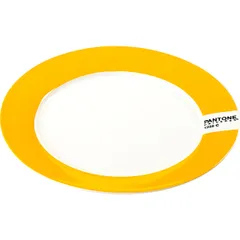 Тарелка «Пантон» фарфор D=200,H=15мм белый,желт.
