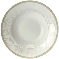 Pasta plate “Antoinette”  porcelain  350 ml  D=270, H=45mm  white, olive.