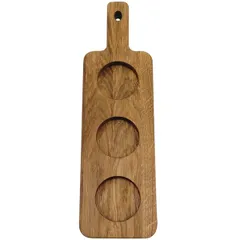 Подставка для соусников с ручкой дуб ,H=20,L=415/100,B=120мм коричнев.