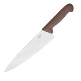 Нож поварской сталь нерж.,пластик ,L=385/244,B=56мм коричнев.,металлич.