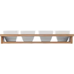 Набор соусников на подставке[4шт] бамбук,фарфор 75мл ,H=45,L=327,B=80мм, изображение 2