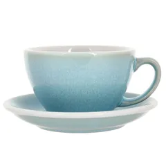 Кофейная пара «Эгг» фарфор 300мл D=110/155,H=65,L=135мм лазурн.