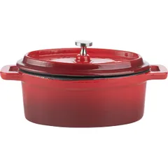 Кастрюля для запекания с крышкой чугун 450мл ,H=7,L=15,B=10см красный,черный, изображение 3