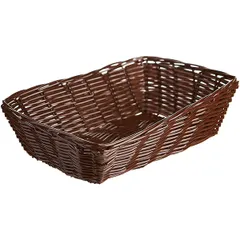 Rectangular wicker bread basket  polyrottan , H=7, L=23, B=15cm  dark brown.