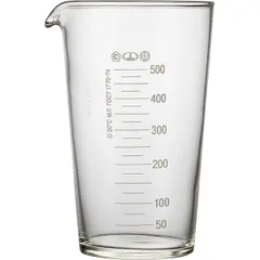 Beaker TS GOST-1770-74 glass 0.5l D=10,H=16cm transparent.