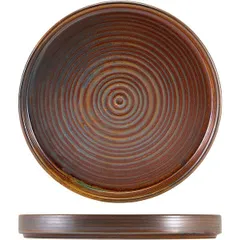 Тарелка «Рустик коппер» для презентаций фарфор D=180,H=21мм коричнев.,красный