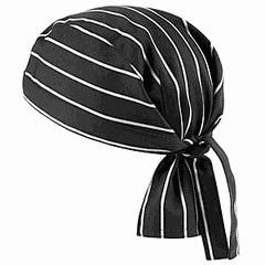 Бандана поварская, полоса полиэстер,хлопок черный,белый