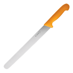 Knife for thin slicing  stainless steel, plastic , L=44/30, B=3cm  yellow, metallic.