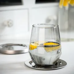 Подставка под стакан сталь нерж. D=120,H=25мм металлич., изображение 2