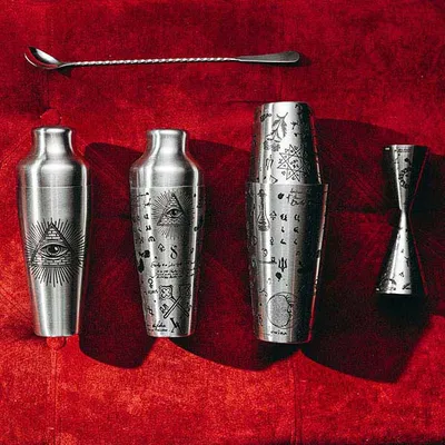 Джиггер «Афродита» 60/90 мл с рисунком сталь нерж. D=45,H=145мм серебрист., изображение 6