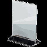 Подставка настольная для меню А4 черное основание пластик ,H=310,L=215,B=95мм прозр.,черный