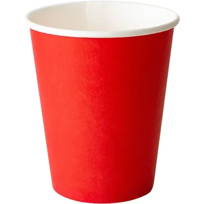 Стакан для горячих напитков одноразовый[50шт] бумага 250мл D=8,H=9см красный, Количество (шт.): 50, Цвет: Красный, Объем по данным поставщика (мл): 250
