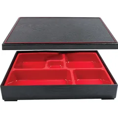 Bento box plastic ,H=55,L=260,B=210mm black,red