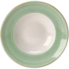 Тарелка для пасты «Рио Грин» фарфор D=30см белый,зелен.