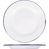 Тарелка мелкая эмалированная сталь D=26см белый,синий