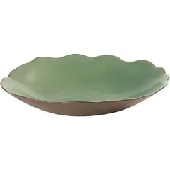 Dish “Dols” deep with wavy edges  porcelain  D=21, H=4cm  green.