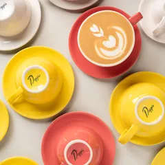 Чашка кофейная «Пур-Амор» фарфор 300мл D=110/60,H=65,L=140мм желт.,белый, изображение 2