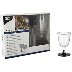 Set of wine glasses [20pcs] polystyrene 100ml D=67,H=110mm clear.