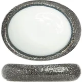 Салатник овальный керамика ,H=55,L=240,B=210мм белый,серый