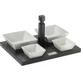 Подставка фуршетная «Буфет» для закусок пластик ,H=16,5,L=31,B=24см черный