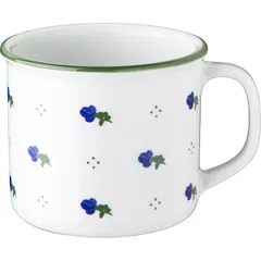 Mug “Retro Altausse Blau” with decor  porcelain  350 ml  white, green.