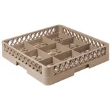 Кассета для бокалов «Проотель» 9 ячеек Dmax=150,Hmax=80мм полипроп. ,H=10,L=50,B=50см бежев.