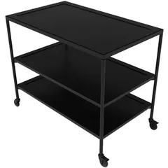 Serving trolley oak,steel ,H=90,L=111.7,B=66.9cm black